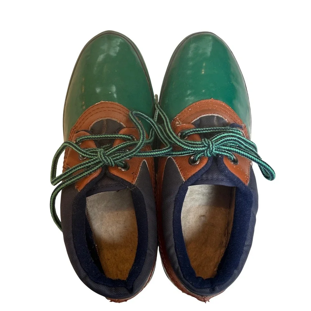 Vintage Naturalizer Green & Brown Thermolite Lined Duck Boots - Women's Size 8